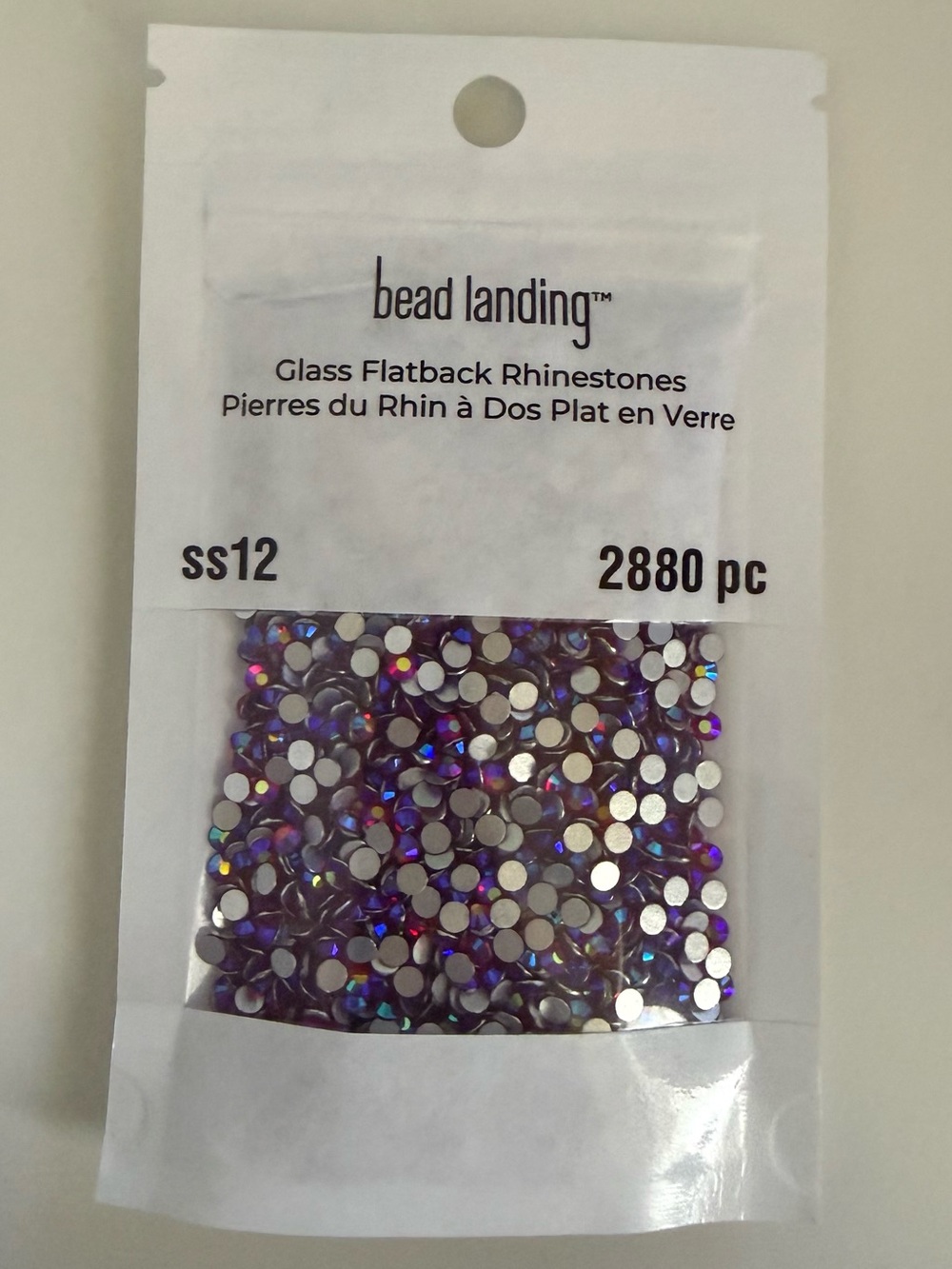 Bead Landing Purple Glass Flatback Rhinestones ss12 - 2880 pc